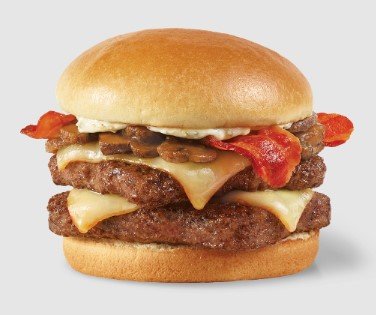 Wendys Mushroom Bacon Cheeseburger, Double